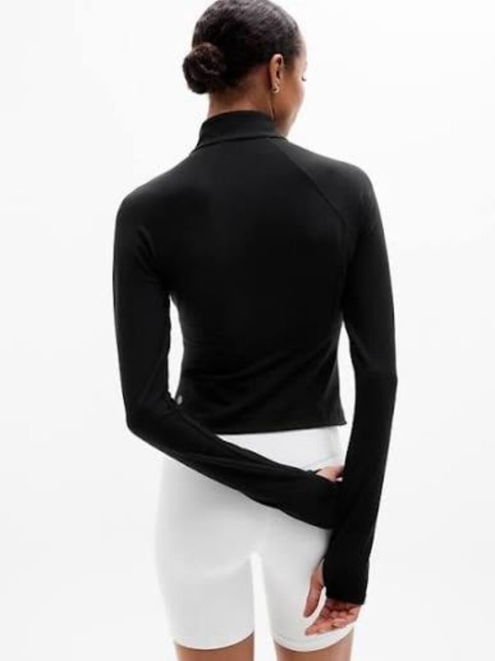 NWT Athleta Salutation Crop Jacket, black, sz S/T - Picture 3 of 7
